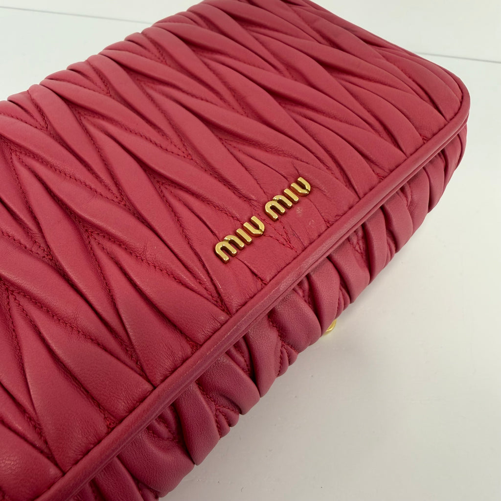 Miu Miu Flap Crossbody Bag Matelasse Leather Small