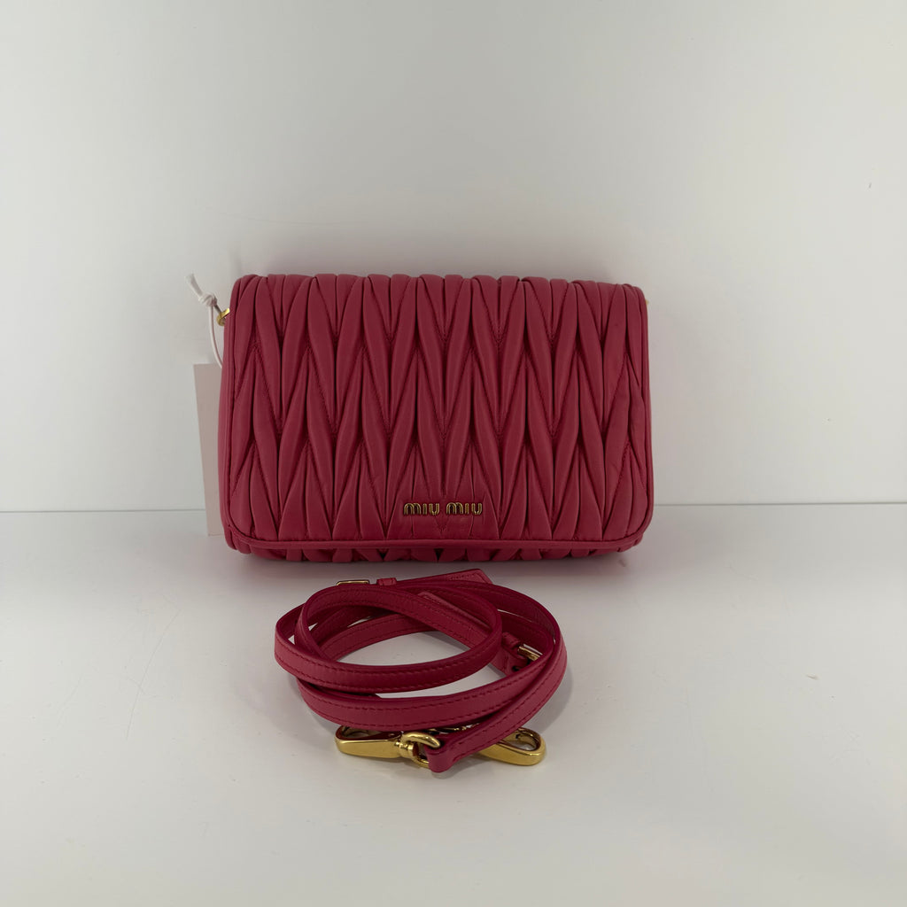 Miu Miu Flap Crossbody Bag Matelasse Leather Small