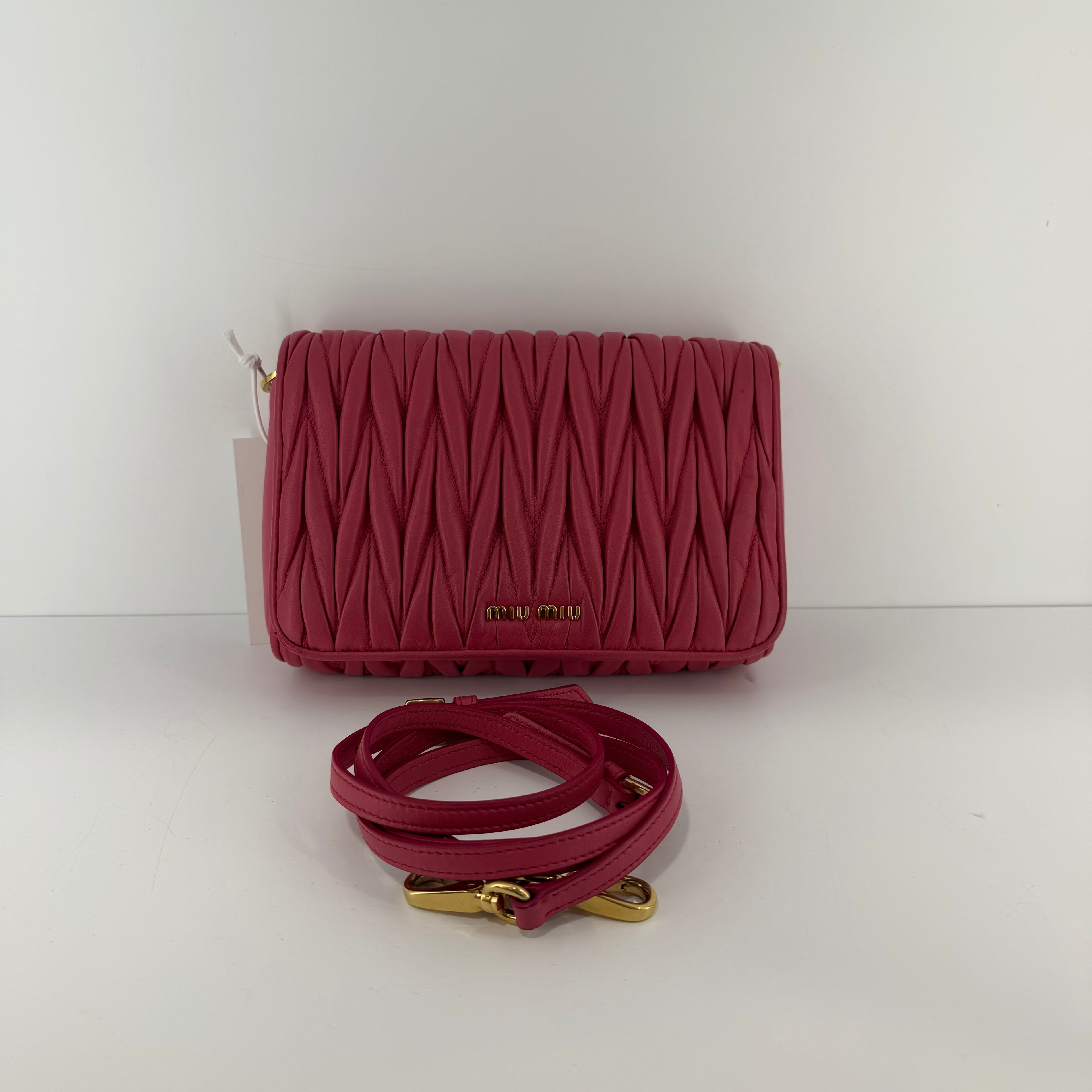 Miu Miu Flap Crossbody Bag Matelasse Leather Small