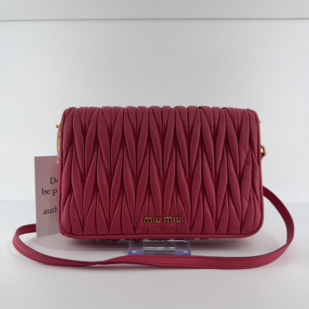 Miu Miu Flap Crossbody Bag Matelasse Leather Small